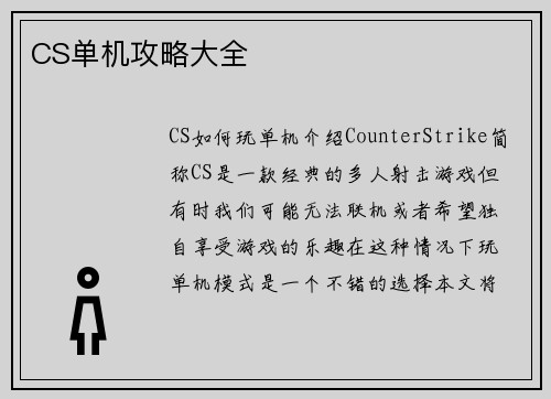 CS单机攻略大全
